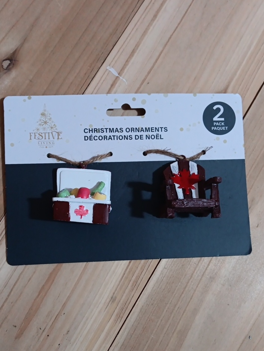 Canadiana Cottage Themed Christmas Ornament Set - 2-Pack